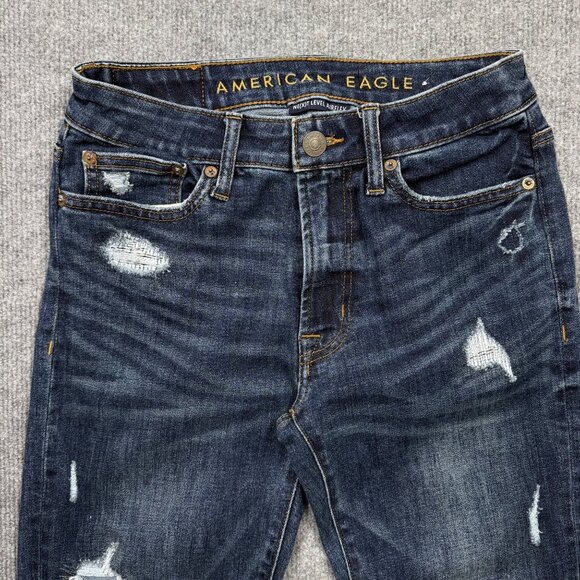 AEO Next Level Airflex Slim Jeans Straight Distressd Grunge Y2K Indie Mens 29x32 - Picture 2 of 12